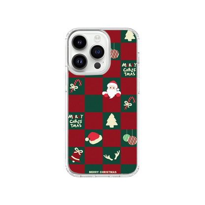 Merry Christmas Gingham Checkerboard Phone Case.