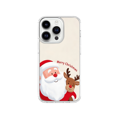 Merry Christmas Ft Santa and Reindeer Phone Case.