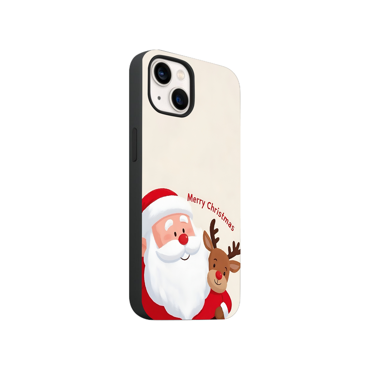 Merry Christmas Ft Santa and Reindeer Phone Case.