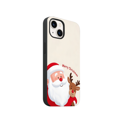 Merry Christmas Ft Santa and Reindeer Phone Case.