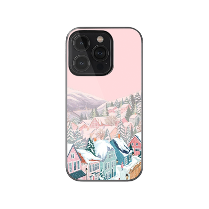 Aesthetic Snowy Christmas Village Phone Case.