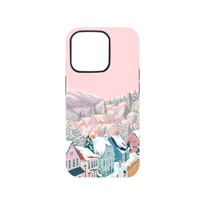 Aesthetic Snowy Christmas Village Phone Case.