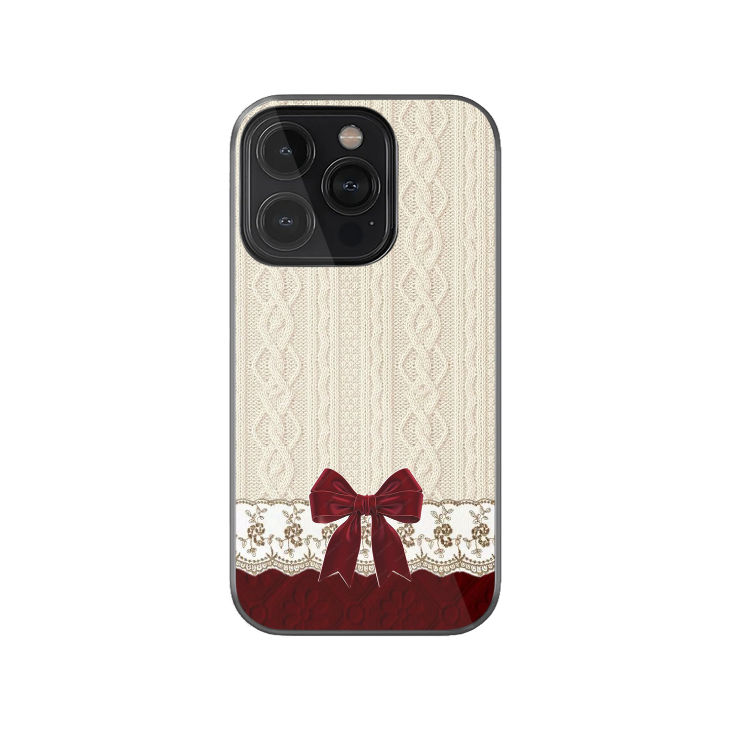 Wine Velvet Bow Phone Case.