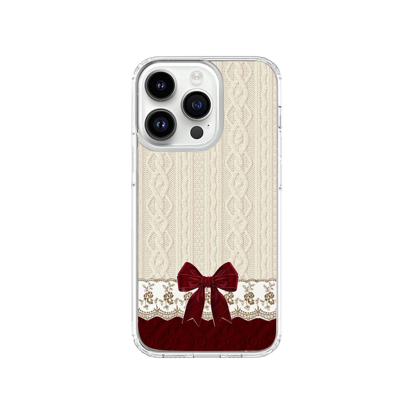 Wine Velvet Bow Phone Case.