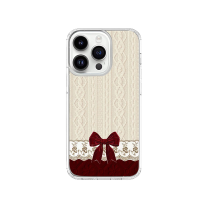 Wine Velvet Bow Phone Case.