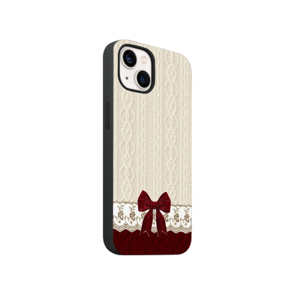 Wine Velvet Bow Phone Case.