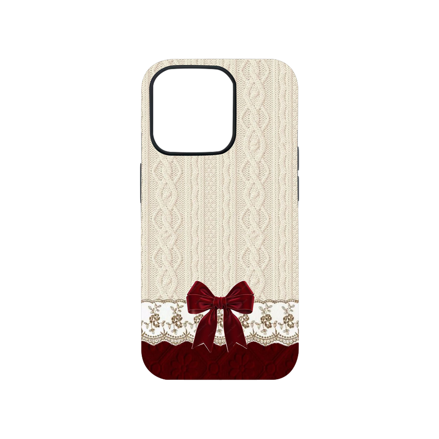 Wine Velvet Bow Phone Case.
