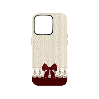 Wine Velvet Bow Phone Case.