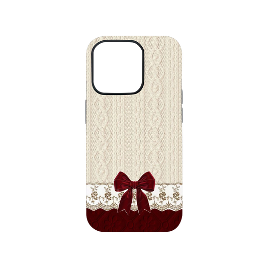 Wine Velvet Bow Phone Case.