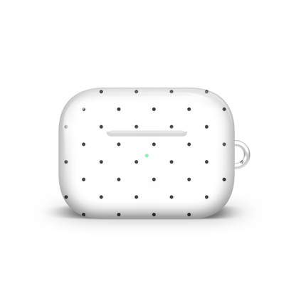 Mini Retro Dot White Glossy Airpod Case