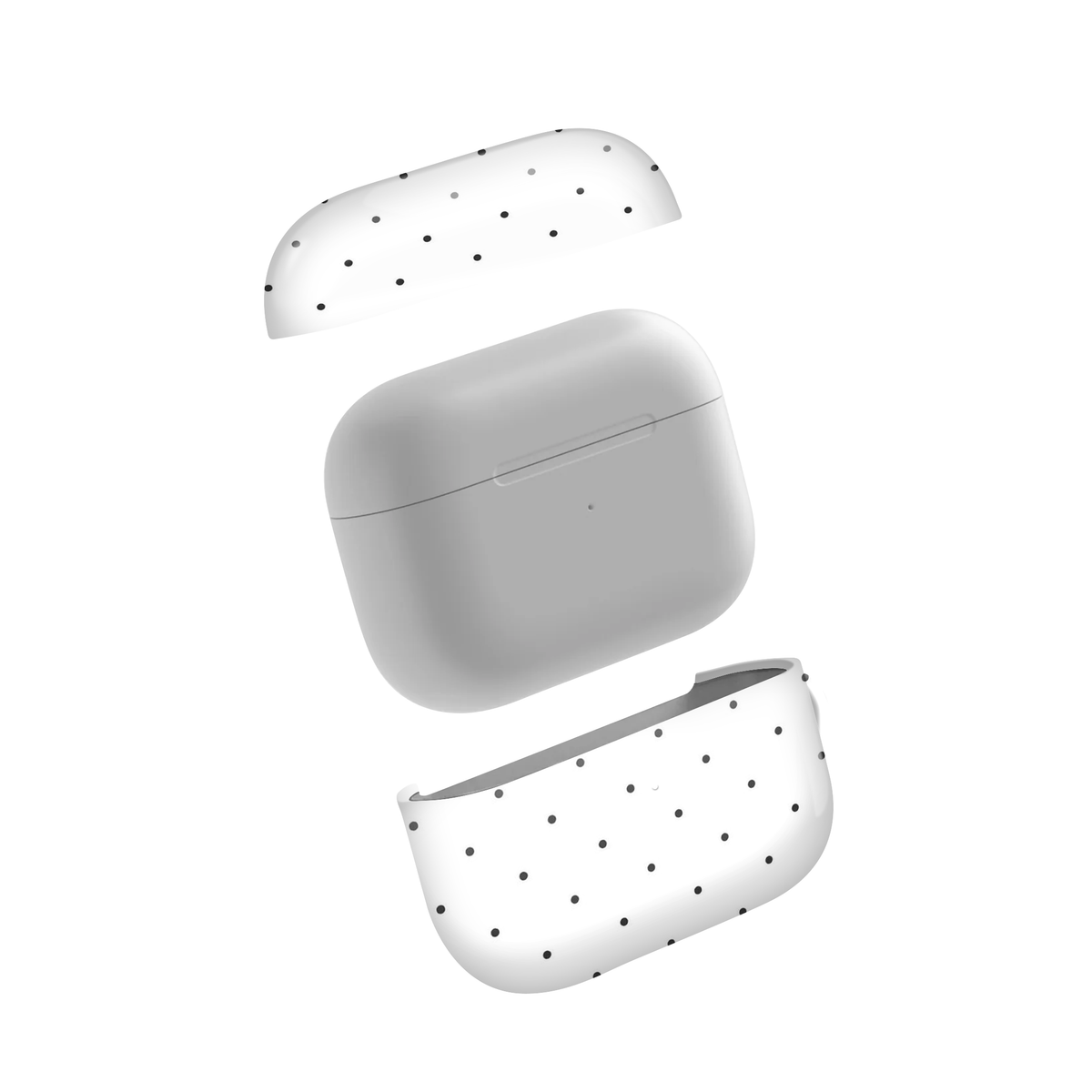 Mini Retro Dot White Glossy Airpod Case