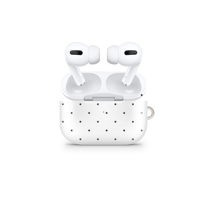 Mini Retro Dot White Glossy Airpod Case