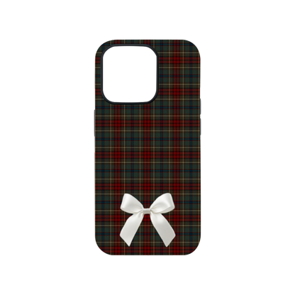Christmas Plaid & Bow Phone Case.