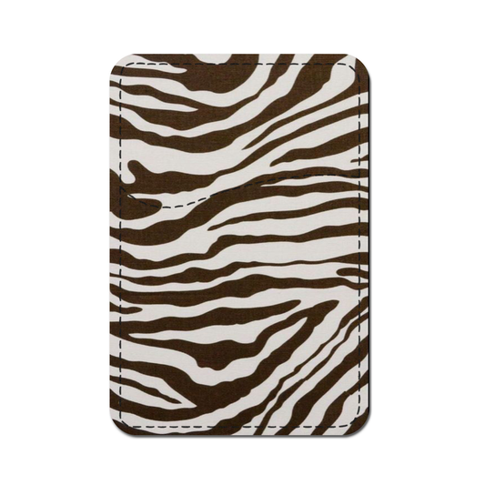 Brown and White Zebra Print Phone Wallet.