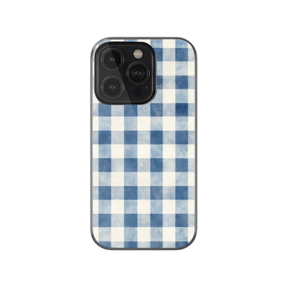 Tie Dye Blue Checkered Phone Case.
