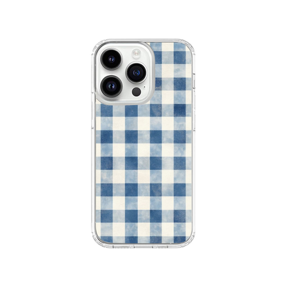 Tie Dye Blue Checkered Phone Case.