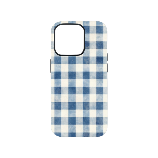 Tie Dye Blue Checkered Phone Case.