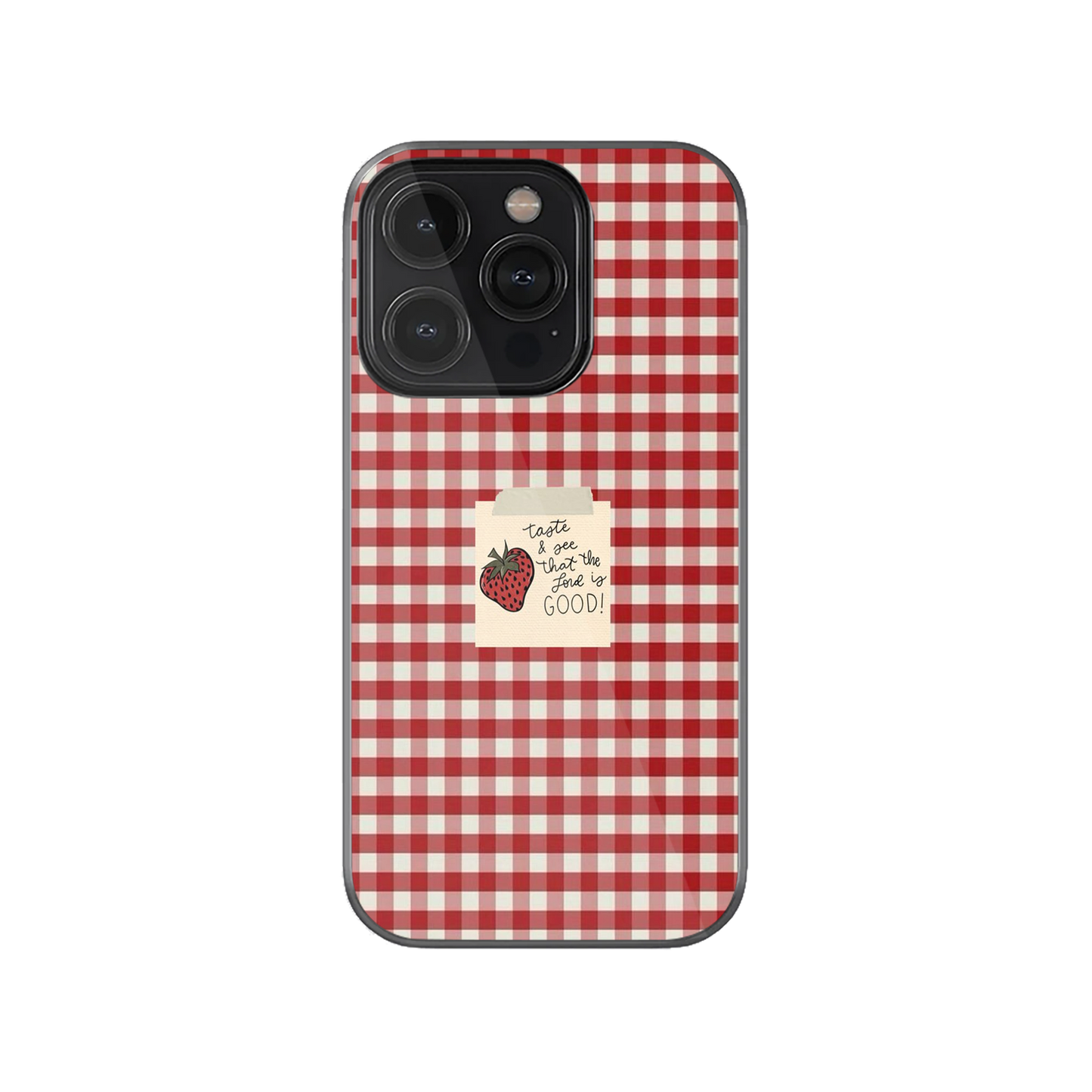 Lord is Good  red and white gingham Phone Case.