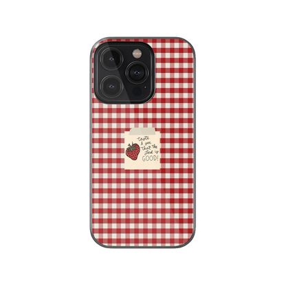 Lord is Good  red and white gingham Phone Case.