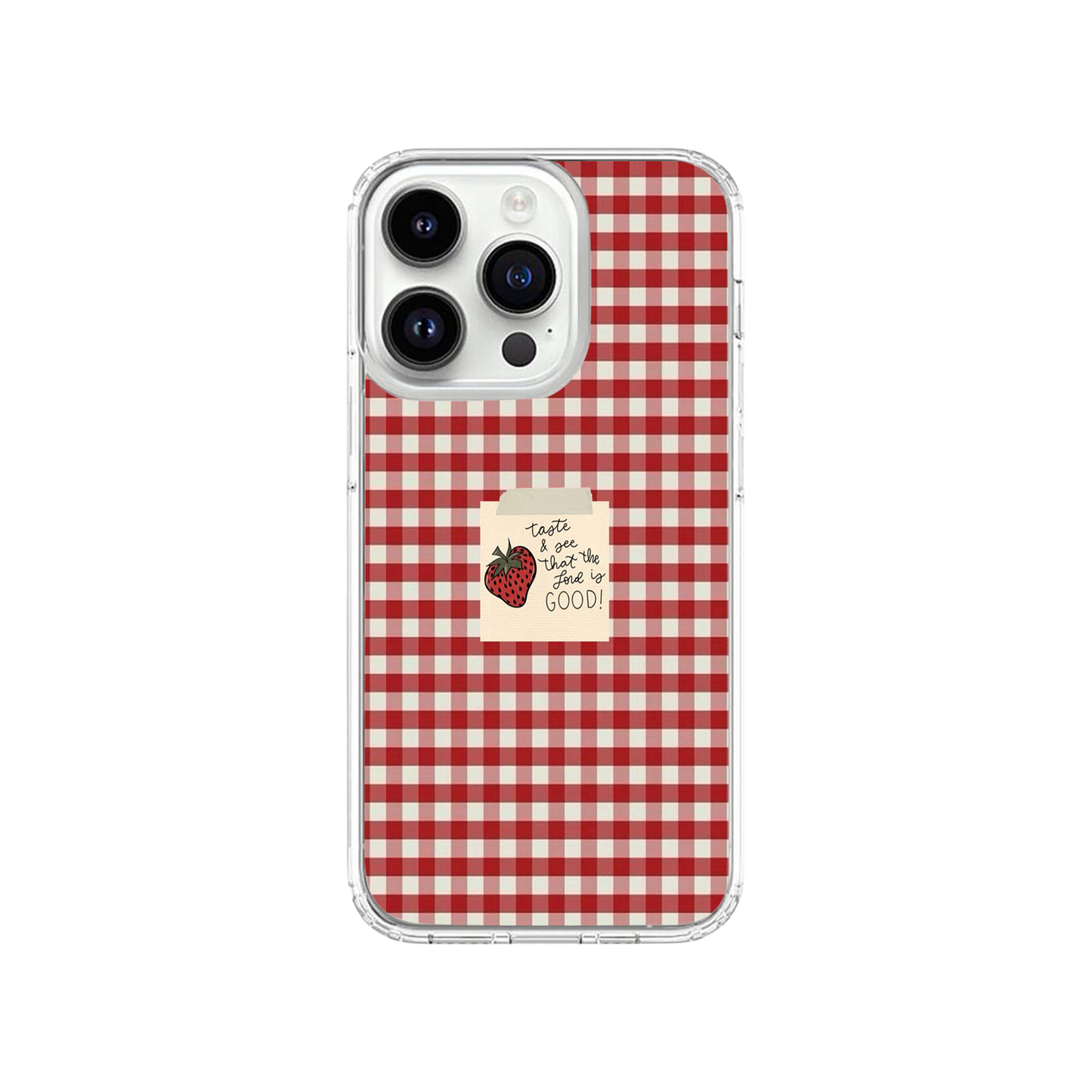 Lord is Good  red and white gingham Phone Case.