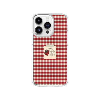 Lord is Good  red and white gingham Phone Case.