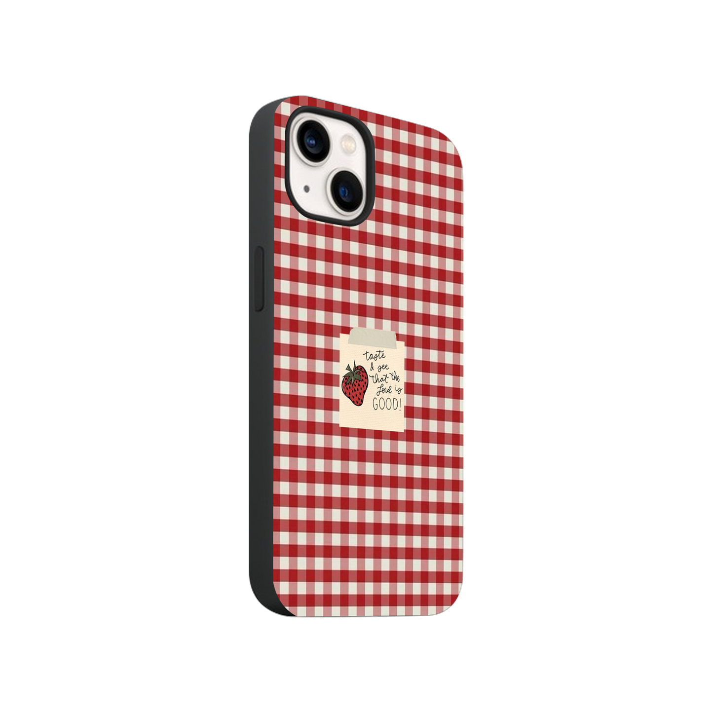 Lord is Good  red and white gingham Phone Case.