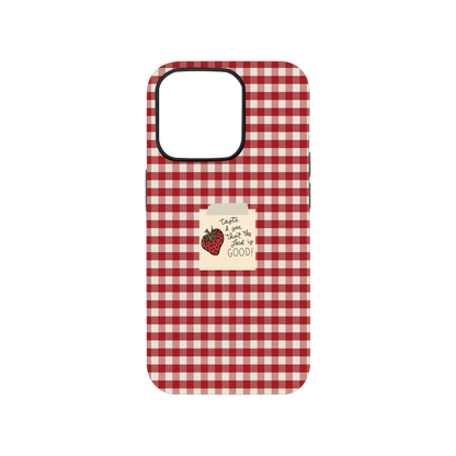 Lord is Good  red and white gingham Phone Case.