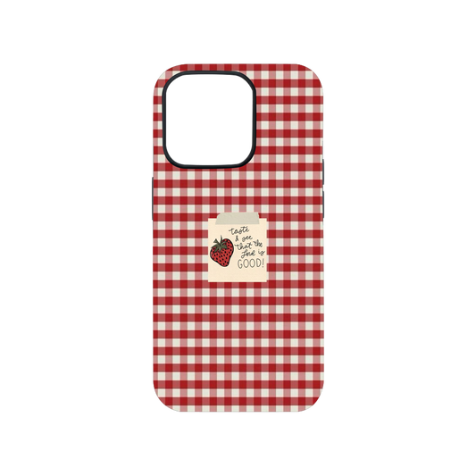Lord is Good  red and white gingham Phone Case.