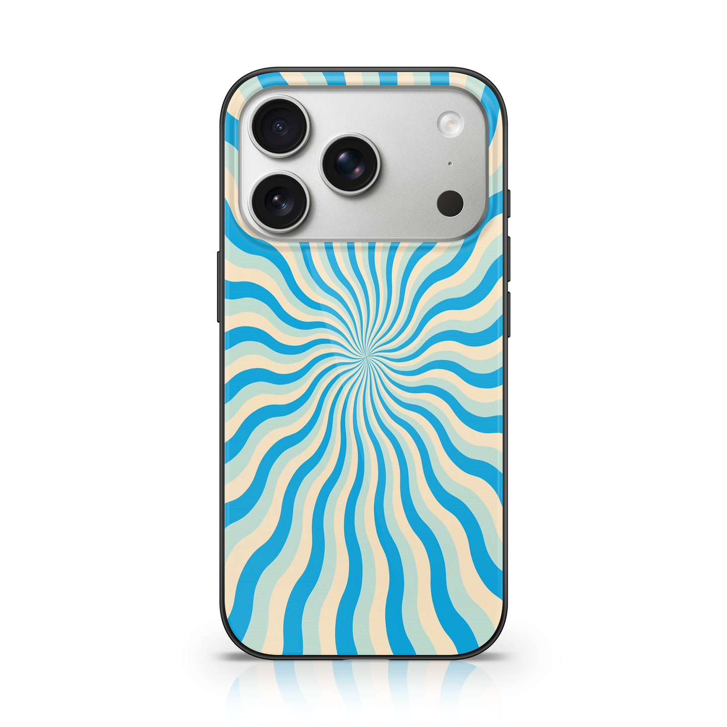 Abstract Blue Sunburst Phone Case.