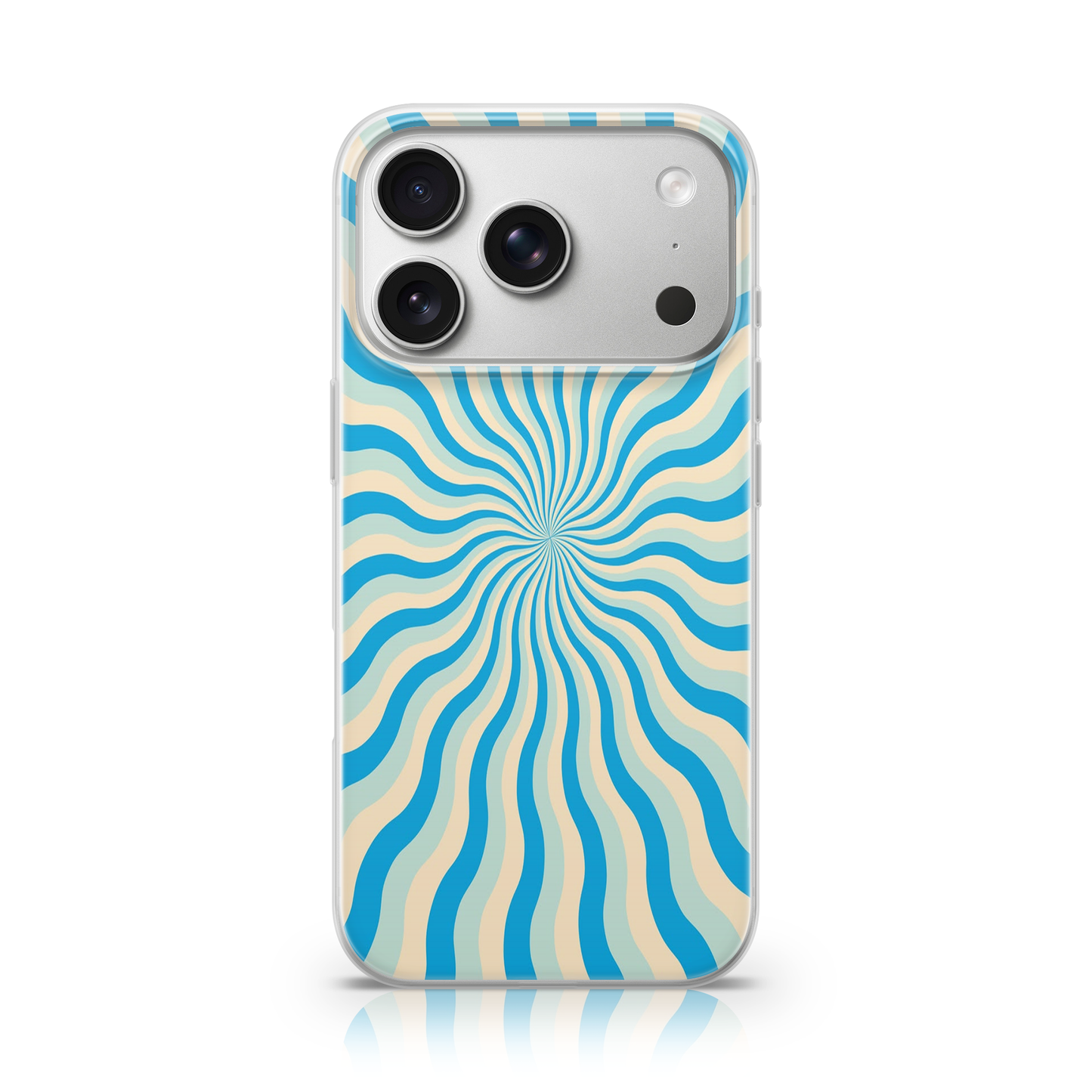 Abstract Blue Sunburst Phone Case.