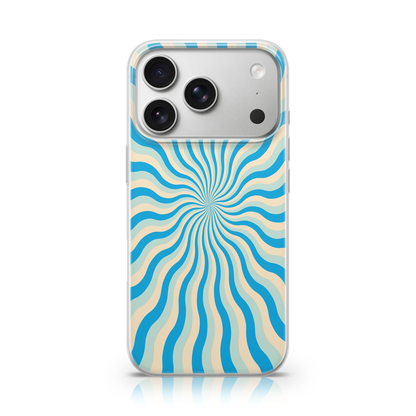 Abstract Blue Sunburst Phone Case.