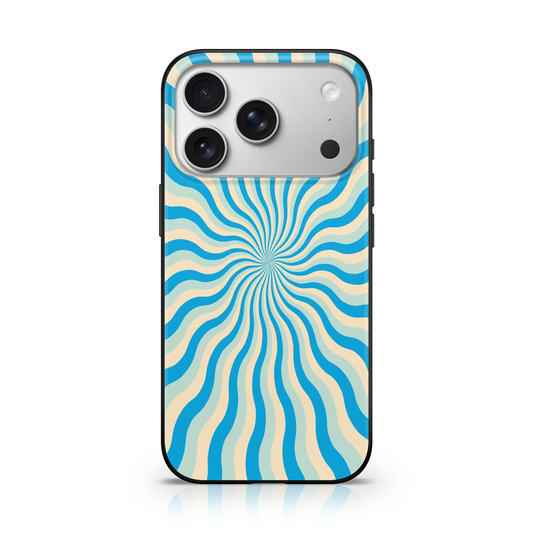 Abstract Blue Sunburst Phone Case.