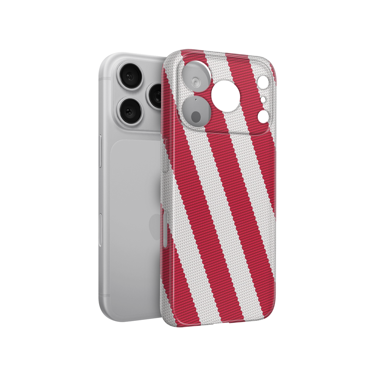Y2k Red Stripe Pattern Phone Case.