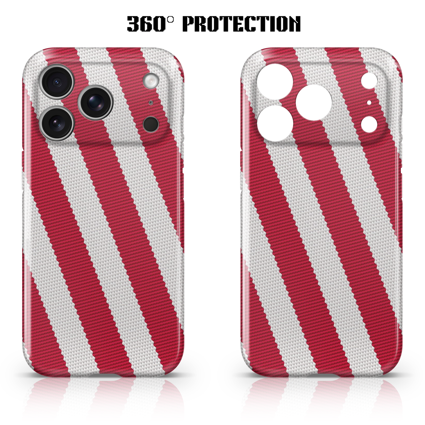 Y2k Red Stripe Pattern Phone Case.