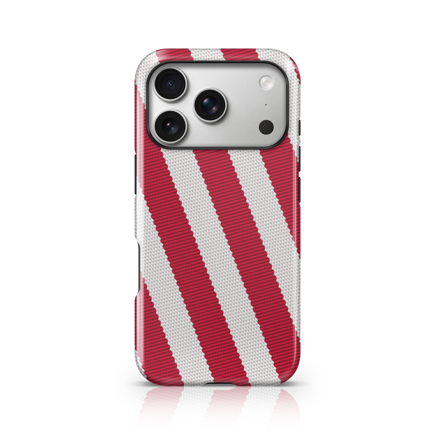 Y2k Red Stripe Pattern Phone Case.