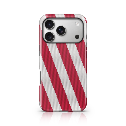 Y2k Red Stripe Pattern Phone Case.