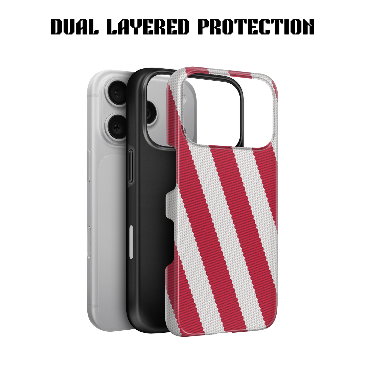 Y2k Red Stripe Pattern Phone Case.
